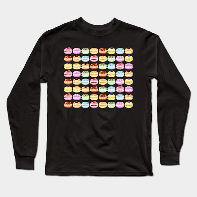 Colorful Macarons Long Sleeve T-Shirt by magsterarts